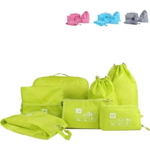 7pcs Maternity Diaper Nappy Bag Waterproof Packing Organizer Set Portable Travel Storage Wash Pouch Bag Cosmetic Makeup Case Bag