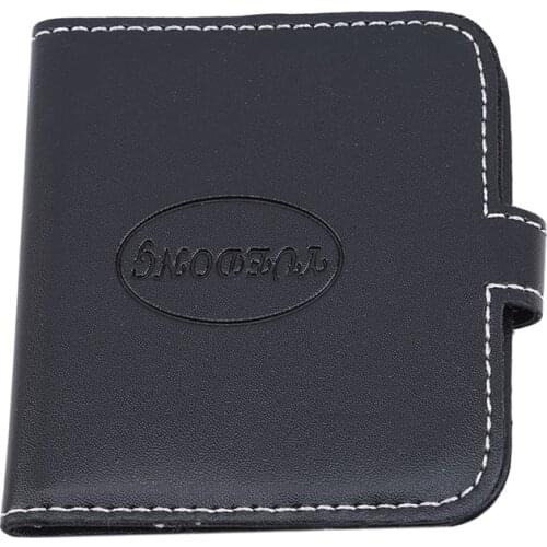 Acoustic Electric Plectrum Mix Black Square Leather Guitar Pick Holder Bag Wallet