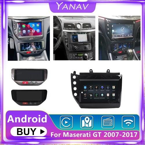 Android 10 Car Aircon Board Auto Radio For Maserati GT GranTurismo Black Screen Carbon Fiber Multimedia Player GPS Navigation