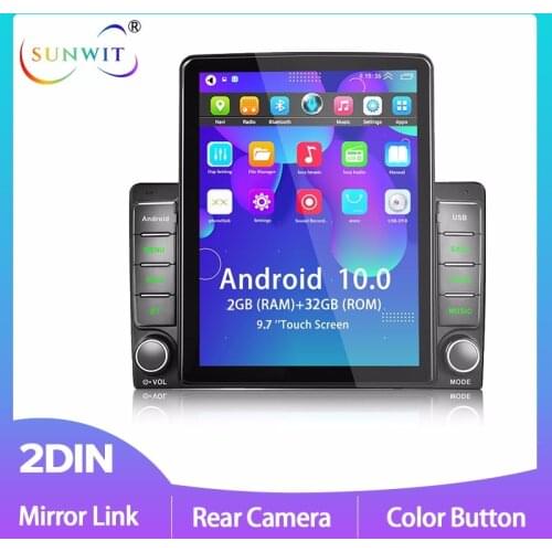 Android 10.0 Car Radio 9.7Inch Tesla Style Touchscreen Multimedia Player 2 Din Stereo Receiver GPS WIFI BT RDS FM Audio for Cars