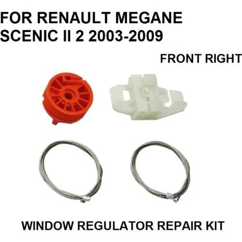CAR WINDOW REGULATOR SLIDER REPAIR KIT CLIPS FOR RENAULT MEGANE SCENIC II 2 NEW 2003-2009 FRONT RIGHT NEW