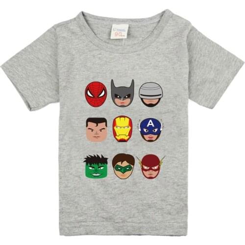 Kids Boys T Shirts Marvel Iron Man Spiderman Avengers Superhero Print Children Summer Cotton Shorts Baby Boys Girls tops T shirt