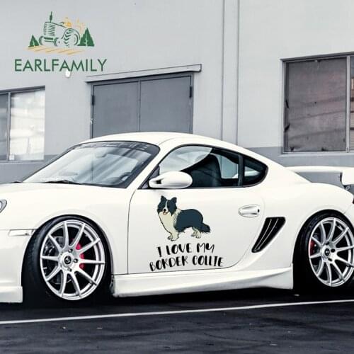 EARLFAMILY 43cm x 42cm For Border Collie Car Stickers Vinyl Material Decal Personality Motorcycle Occlusion Scratch For JDM SUV
