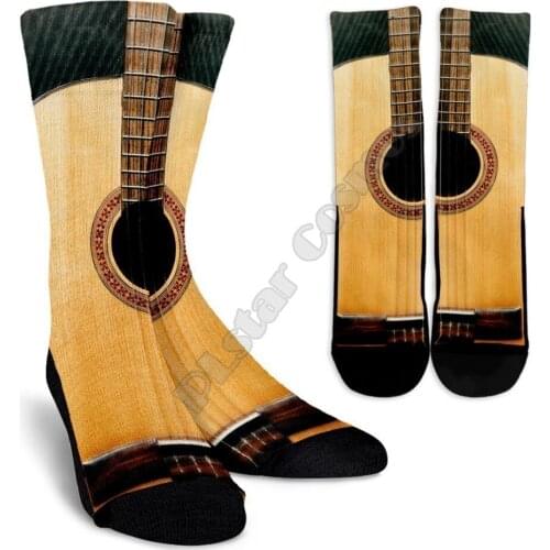 Guitar Crew Socks 3d Printed Men For Women Funny socks fashion long Socks