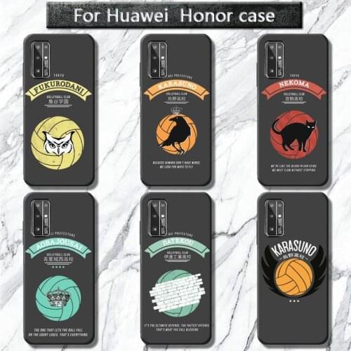 Haikyuu Karasuno Nekoma Crest Phone Case for Huawei Honor 30 20 10 9 8 8x 8c v30 Lite view 7A5.7inch 5A Play