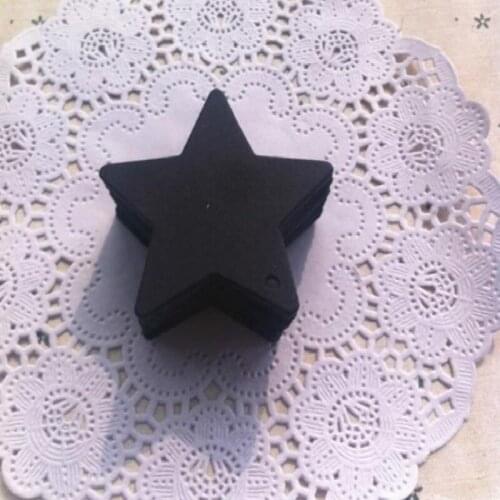 6*6cm Black Star Handmade Baking Blank Price Tag Cardboard Label Clothing Garment Tags Words Blank Paper Id Card 500 Pcs/lot