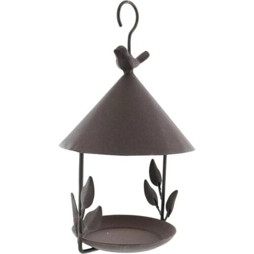 Bird Feeder Bird Outdoor Iron Rainproof Windproof Hanging Style Feeder for Various Pet Birds Feeding