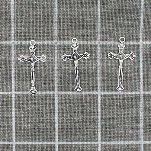 10pcs 22*42mm Vintage Cross Jesus Charms Christian for Necklace Pendants Jewelry Making DIY Charms Crafts Handmade Cross X1847