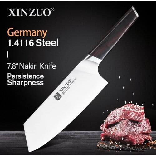 XINZUO 7.8'' Stainless Steel Kitchen Knife Chopping Knife Cooking Tool Sharp New Arrival Nakirir Vegetable Cleaver Ebony Handle
