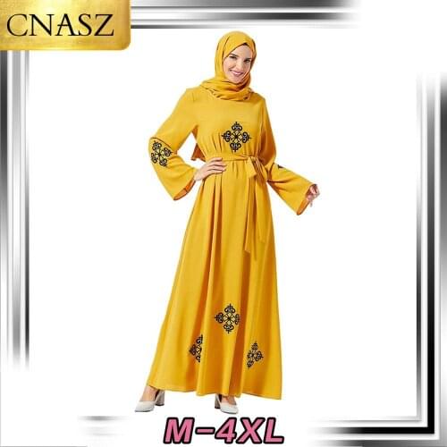 Muslim Arabian Womens Embroidered Belt With A Large Skirt Islamic Turkey Dress Dubai Morrocan Skirt Bangladesh Kimono Kaftan