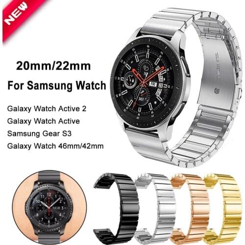 Men/Women Strap for Samsung Gear S3 Band Stainless Steel Bracelet for Galaxy Watch Active 2 Replace Strap 20MM 22MM
