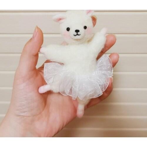 Dancing Sheep Needle Felting Kit for Beginner Felting Starter Kit Wool Felt Kit Needlework Felt Creativity Kit English Manual