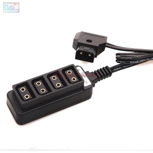 Male D-Tap Power Tap to 4 Female D-Tap P-Tap Hub Adapter for Photography Power