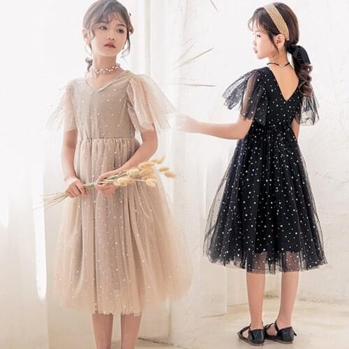 Girls Elegant Party Dresses Summer Teen Girls Gauze Tutu Dress Christmas Birthday Sisters Matching Clothes 8 10 12 13 14 years