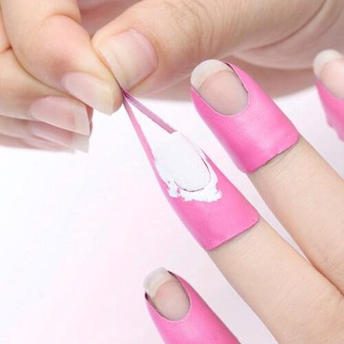 Peel Tape Spill-resistant Nail Protector White Pink Creative U-shape Finger Cover Sticker