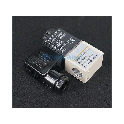 1/4" BSPT AC220V 2V025-08 Air Valve 2 Position 2 Way Solenoid Normally Closed