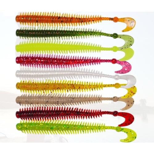 10pcs/lot Artificial Sea Worms 90mm 1.6g Earthworm Soft Fishing Lures Soft Bait Lifelike Fishy Smell Lures Slatwater Sandworm