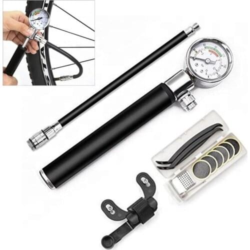 Mini Ultralight Universal Bike Pump With Pressure Gauge Portable Mountain Bicycle Inflate Pump Cycling Tire Repair Accessories