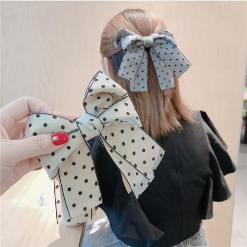 Korean Fabric Ribbon Bow Hair Pins Headband Spring Clip Luxulry Jewelry Bride Headpiece Wedding Hair Accessories for Women Girls