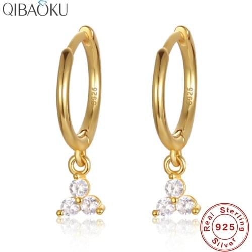 S925 Sterling SIlver Earrings Mini Zircon Gold Hoop Earrings Cute Luxury Circle Earrings Ear Jewelry for Women
