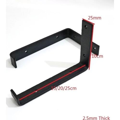 1Pair(2 PCS) Black Wall Mounted Shelf Bracket Brackets Support With Screws L shape，for DIY Open Shelving Hardware Included