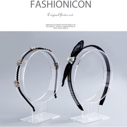 1Pcs Acrylic Headband Holder Hair Band Headgear Display Stand Black Transparent Jewelry Holder Household Storage Display Stand