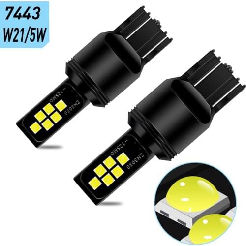 2Pcs LED Driving Lamp DRL Reverse Lght Bulb for Volkswagen VW POLO Passat B7 B6 CC Golf Tiguan T20 7443 P21/5W 1156 BA15S 1157