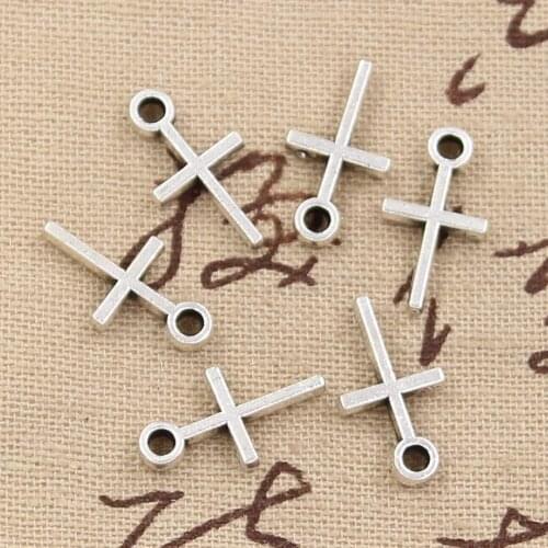 20pcs Charms Cross 18x10mm Antique Tibetan Silver Color Pendant Findings Accessories DIY Vintage Choker Handmade Jewelry
