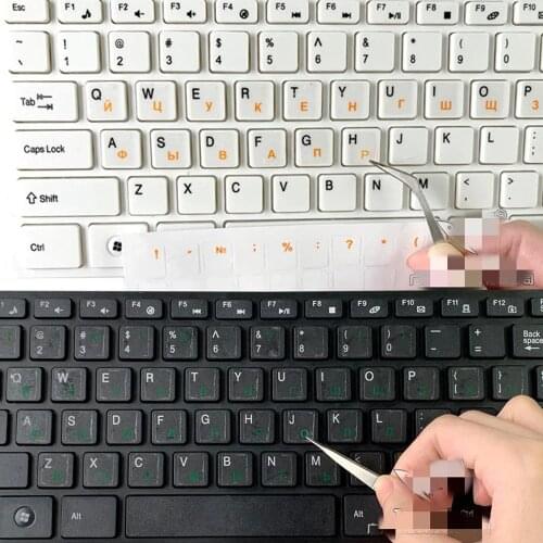 Universal Arabic Russian Transparent Keyboard Stickers for Laptop Letters Keyboard Cover for Notebook PC Dust Protection 5pcs