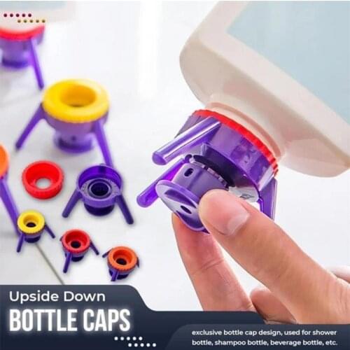 6Pcs/Set Holder Bathroom Universal Bottle Caps Kitchen Seasoning Bottle Plastic Gel Shower Cover Leakproof Shampoo Can Opener