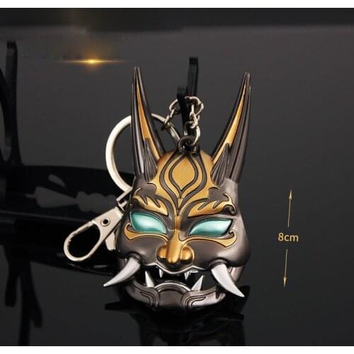 Game Genshin Impact Mask Keychain Zinc Alloy Metal Plate Pendant Car Key Ring Holder Gift Accessories For Cosplay Lovers Fans