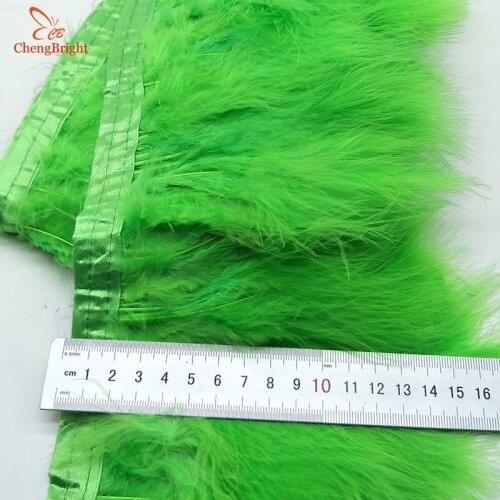 ChengBright Nice 1Yards Turkey Feathers Trim Cloth Sideband Chicken Pheasant Feather Trims Clothing Wedding Feather Ribbon C