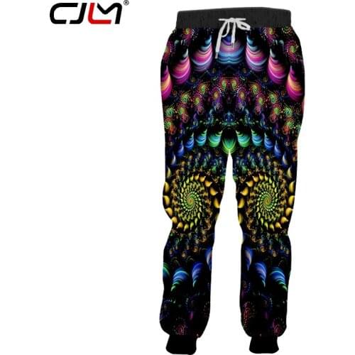 CJLM Man New Sweatpants 3D Printed Colored Vortex Mens Pants Creative Best Selling Casual Circular Pattern Large Size 6XL