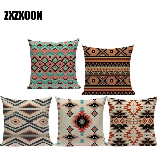 Decorative Throw Pillows Case Boho Geometric Stripe Plaid Sofa Car Home Polyester Cushion Cover for Sofa Home Car Pillowcase