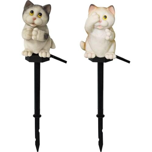 Solar Lawn Lamps Pathway Lights Outdoor Cat LED Landscape Waterproof Solar Garden Stake Light Path Yard Patio Decoration