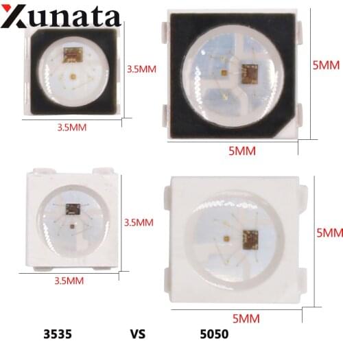 DC5V Individually Addressable SK6812 Mini 3535 5050 SMD RGB LED Chip Digital Pixels White/Black Same as WS2812B Leds Bead