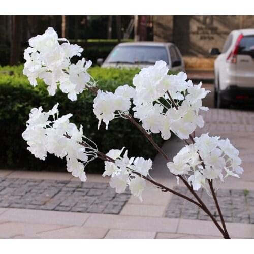 Artificial Cherry Blossom Fake Flower Garland White Pink Red Purple Available 1 m/pcs for Wedding DIY Decoration Free Shipping