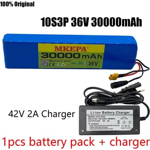 36V 30Ah 600watt 10S3P lithium ion battery pack 15A BMS For xiaomi mijia m365 pro ebike bicycle scoot XT60 T Plug+charger