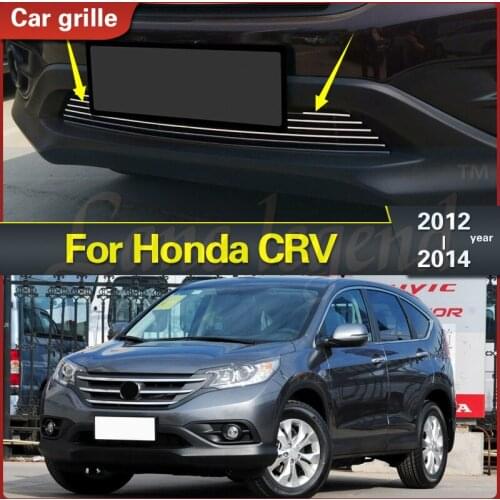 Fit For Honda CRV 2012 2013 2014 Metal stainless steel Body kit racing grill cover Front Lower Grille Around Covers 1PC