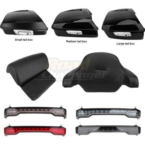 Motorcycle Rear Tour-Pak LED Light King Pack Trunk w/ Backrest Pad For Harley Touring Electra Glide Ultra Classic 2014-2020