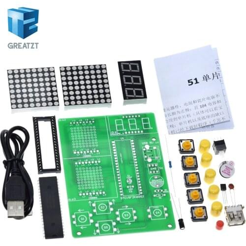 GREATZT DIY Game Board Kit 51 SCM Chip Retro Electronic Soldering Practice Console Maker Small Production student lab