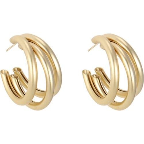 New Fashion Gold Unusual Drop Earrings for women Korean Vintage Geometry Metal Gold Pendants Drop Earrings 2021 Trendy Jewelry