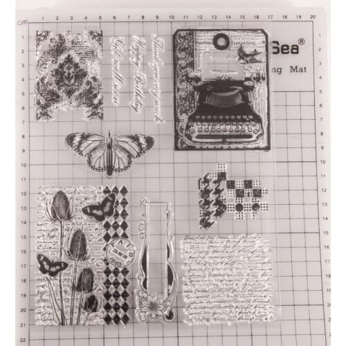 Reunion Typewriter Scrapbooking Card Album Paper Craft Rubber Roller Transparent Silicon Clear Stamp