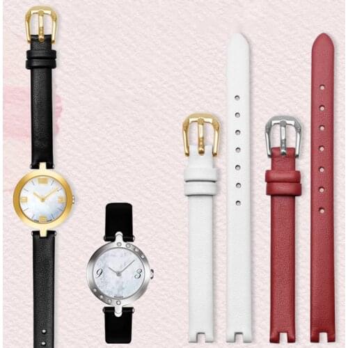 Applicable to Tissot 1853 series t003 belt womens 12 * 3mm watch chain accessories head strap angular leather strap