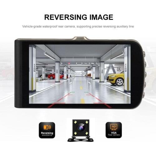 Durable Car Camera Zinc Alloy Front and Rear 4Inch 1080P HD Portable Driving Recorder Dash Cam Universal