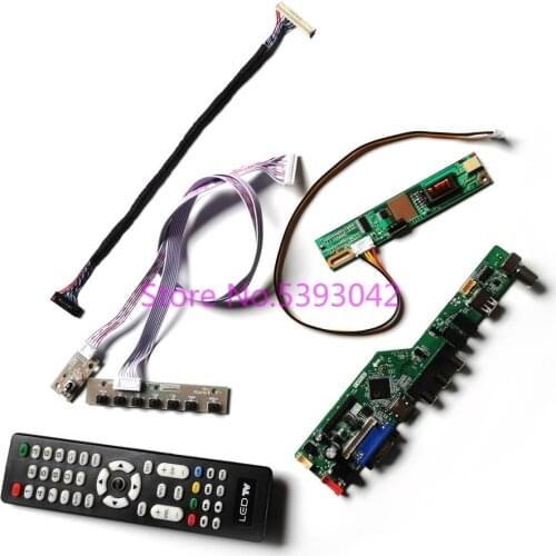 For LTN154AT07-001/002/201/301/401/501/601/B01/C03 TV Remote USB+AV LVDS 30-Pin 1CCFL analog 1280*800 controller board kit