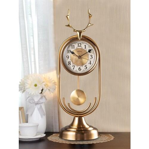 Light Luxury Classical Clock Sitting Room Metal Clock Ornaments