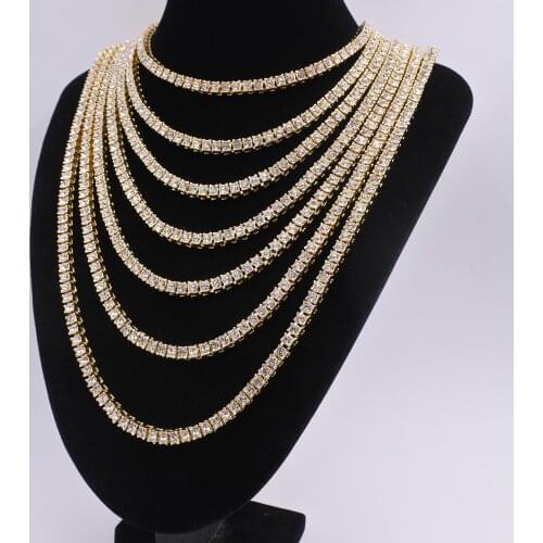 5mm 1 row chain tennis necklace fashion jewelry mens hiphop iced out bling unisex with high quality crystal silver color
