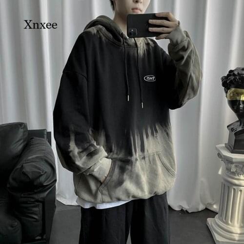Tie Dyed Hoodie Sweatshirt Vintage Style Mens Hip Hop Harajuku Pullover Hoodies Streetwear Casual Fashion Clothes Hipster Tops