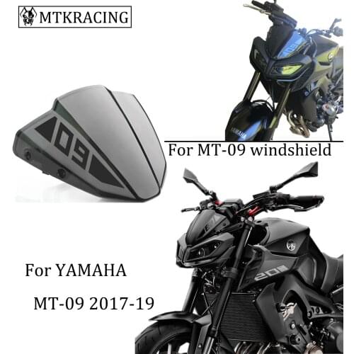 MTKRACING FOR yamaha mt 09 mt09 windshield windscreen 2017 2018 2019 acessórios da motocicleta fz 09 fz09 windshield tela do ven